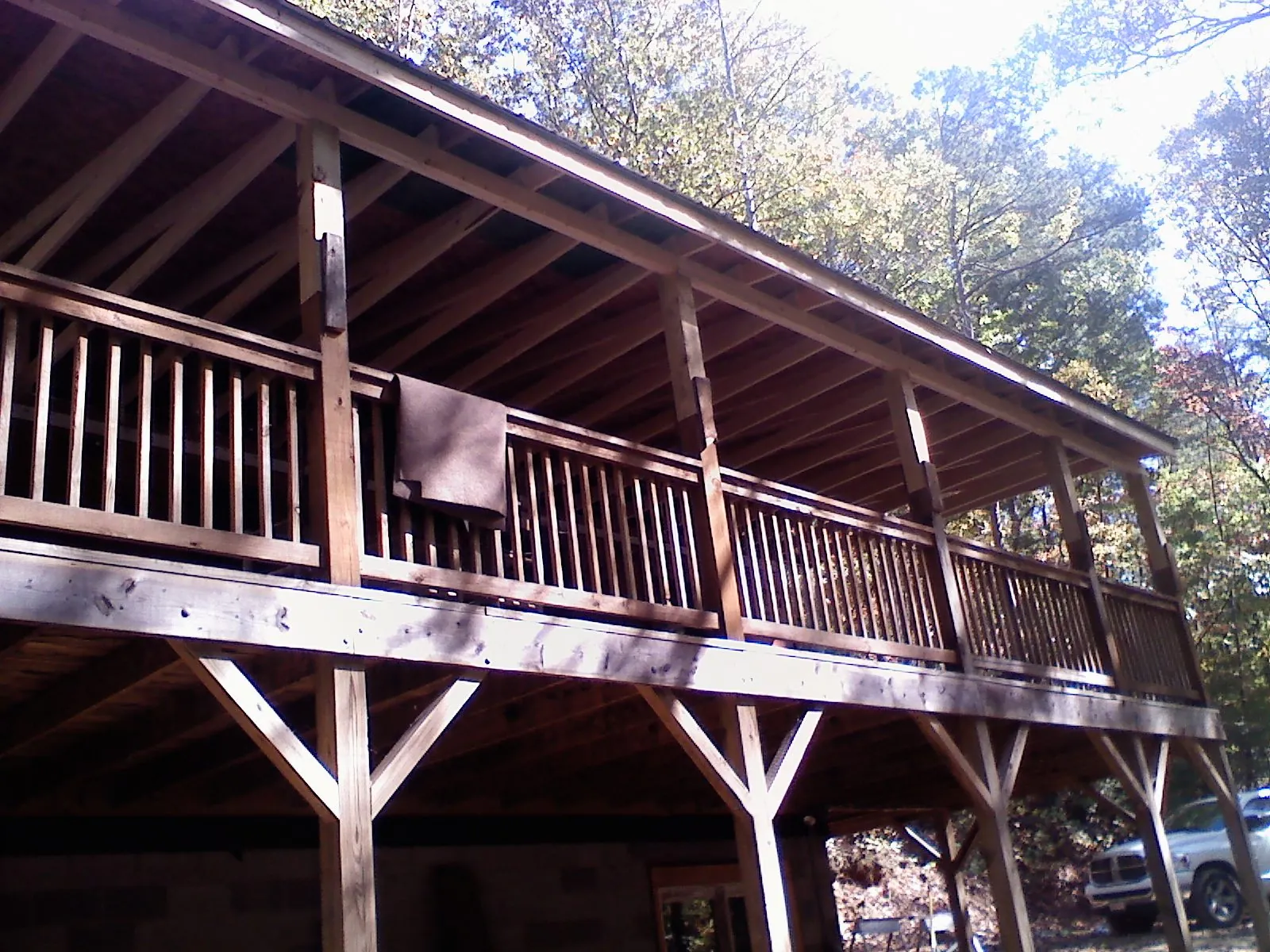 Timber framing under a new elevated porch and deck — Roof Leak Repair in Bruin by Roofing Brothers